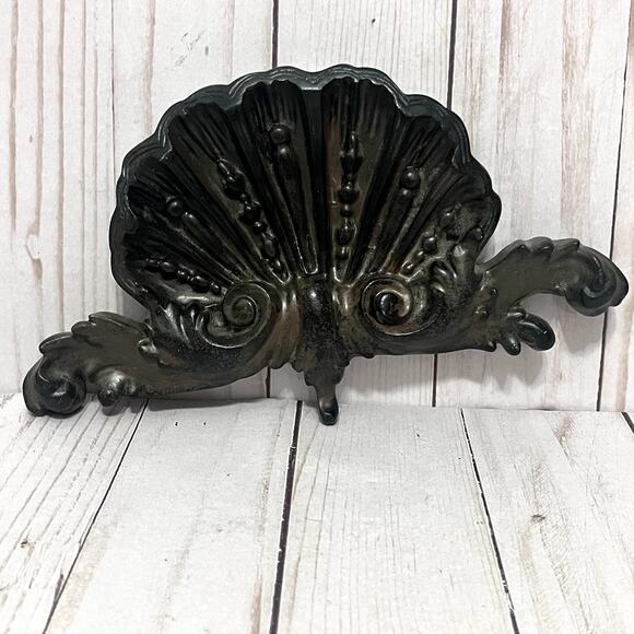 Scalloped Shell Wall Decor Wood Vtg 9.5" X 5.5" Hollywood Regency MCM Vintage - Picture 1 of 7